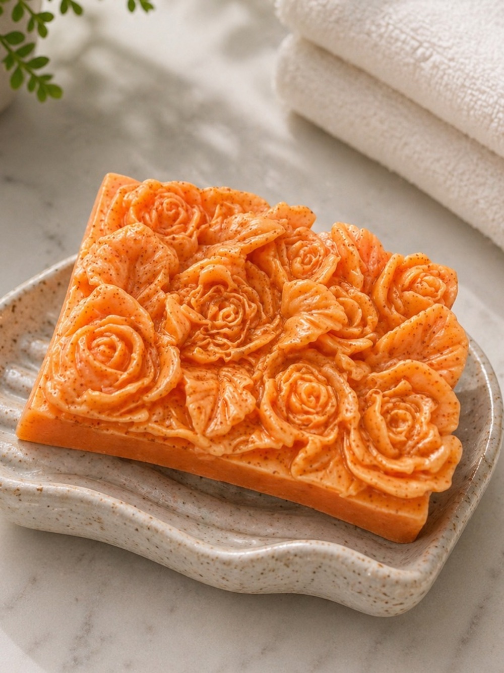 Passion fruit scent 3D roses soap 2x3 inch 4oz shea butter & goat milk